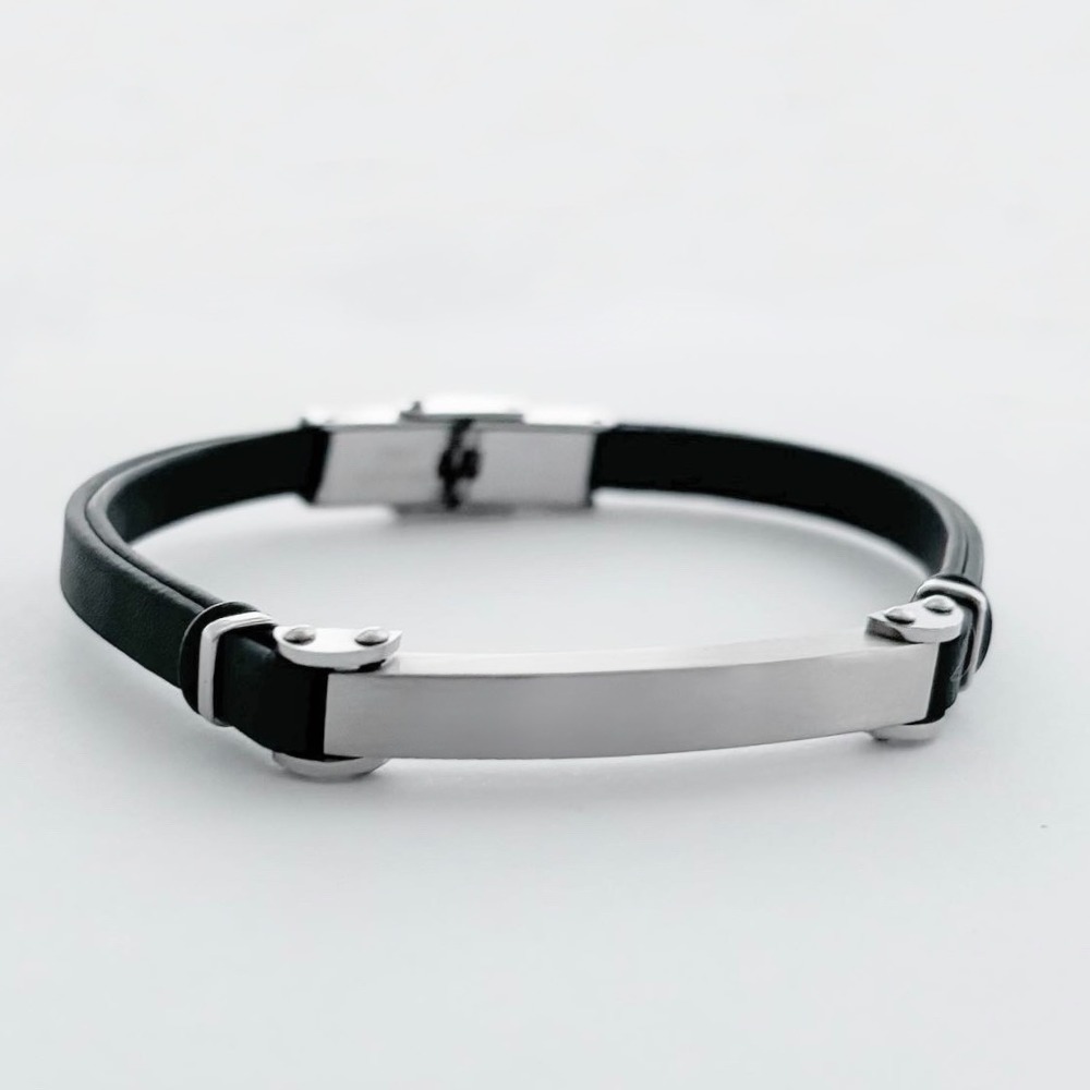 leather basic bar accentuating bracelet