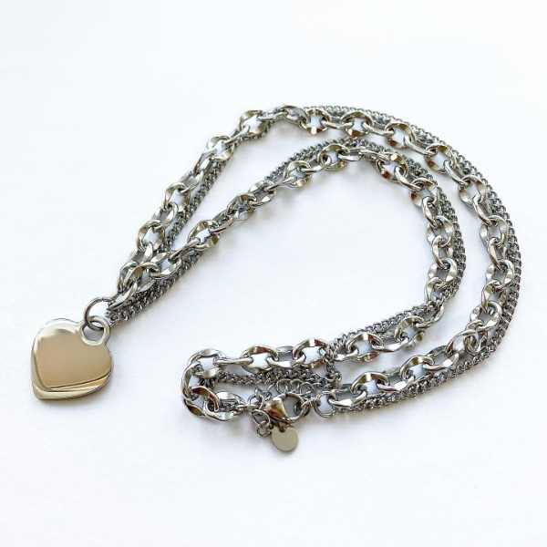 Bling Layered Heart Necklace