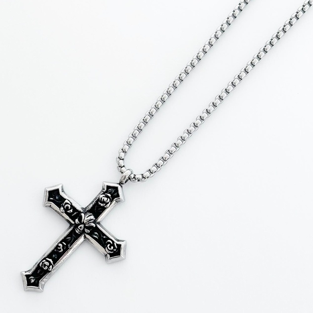 Rose Skull Collaboration Cross Necklace