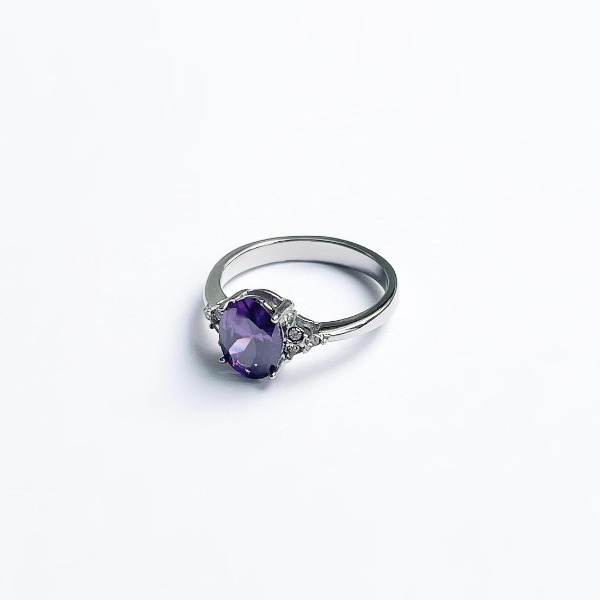 Purple circle Stone ring