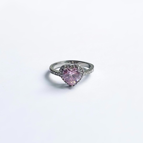 Pink heart Stone ring
