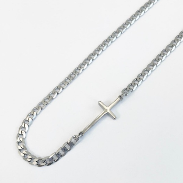 Cross Contact Layered Necklace