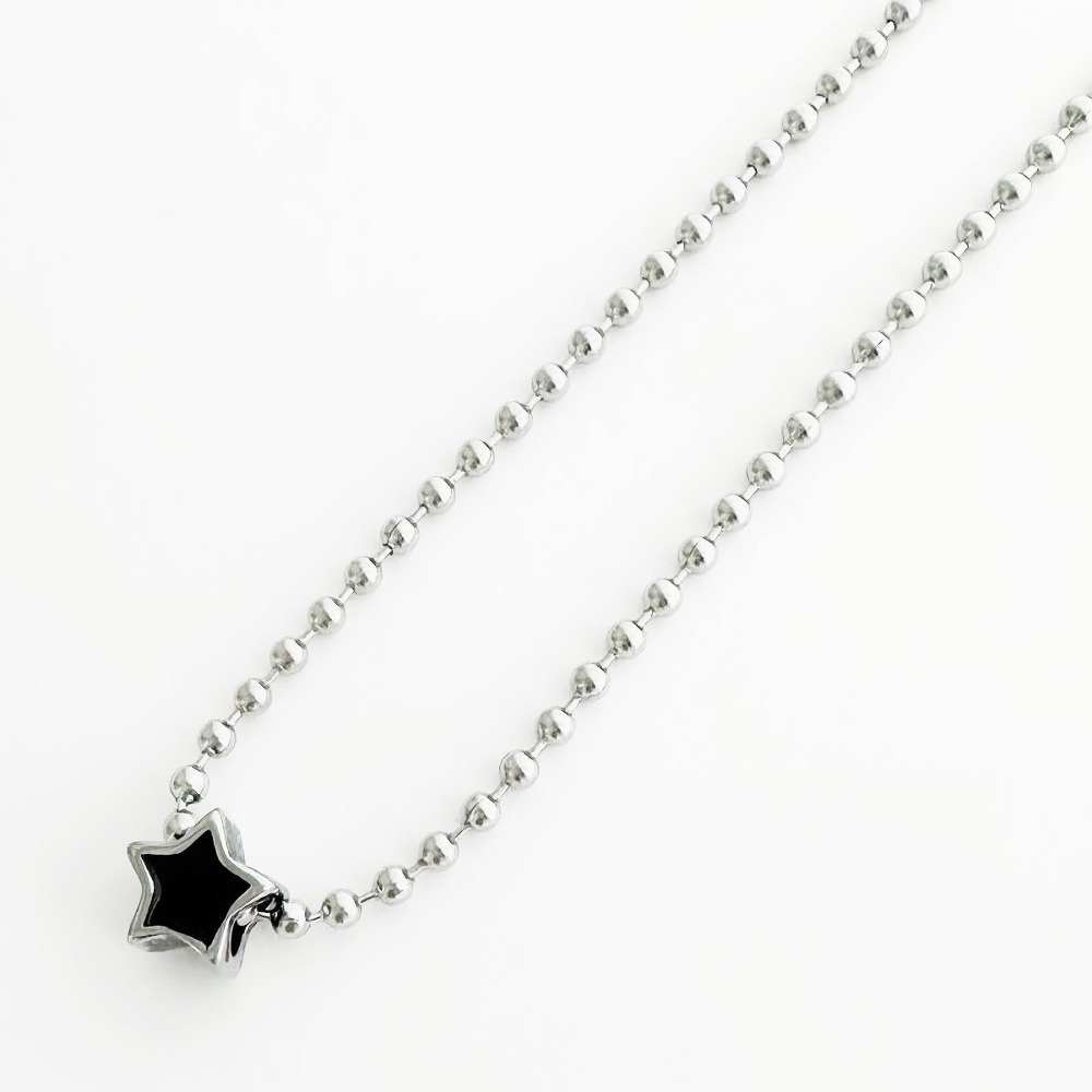 Black Twinkle Star Necklace