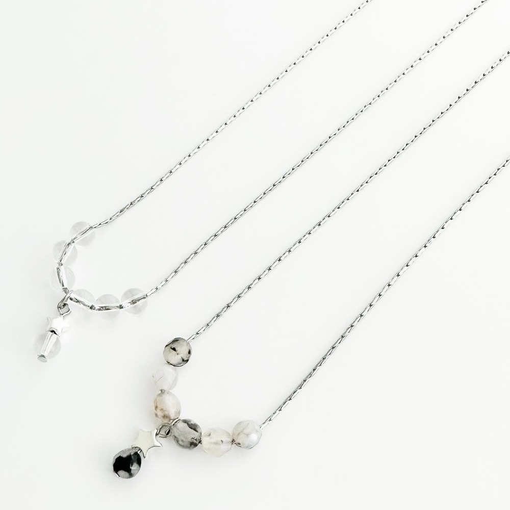Gemstone Drop Star Necklace