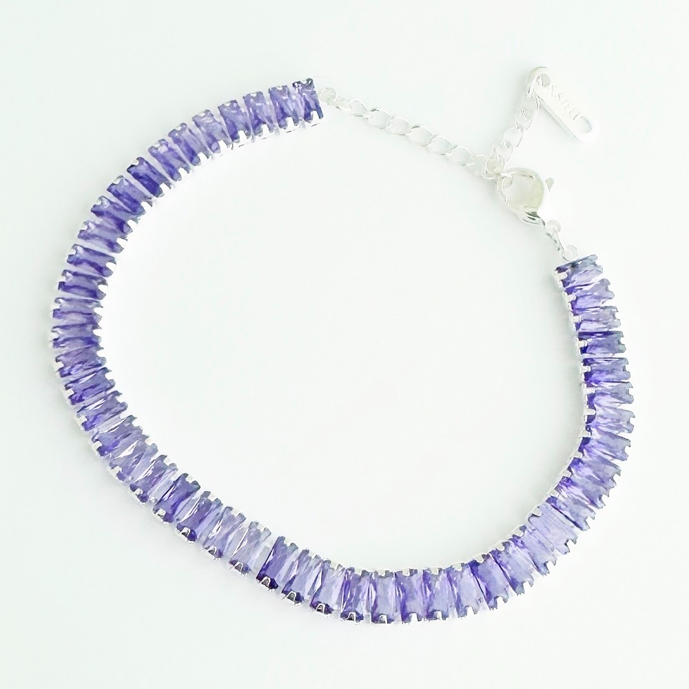 Purple Tennis Cubic Layered Bracelet