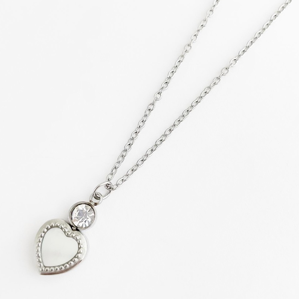 Heart cubic single necklace