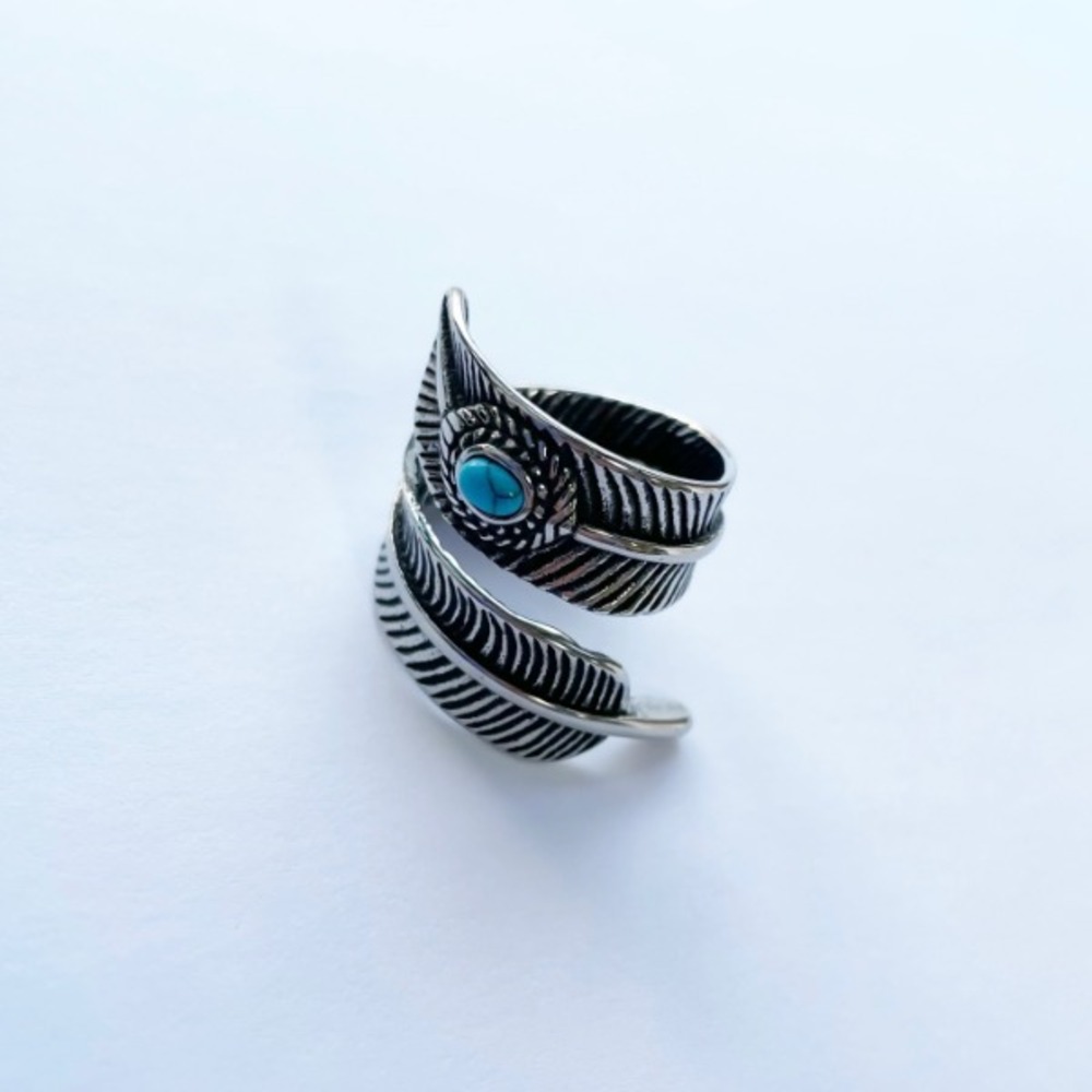 Turquoise Feather ring