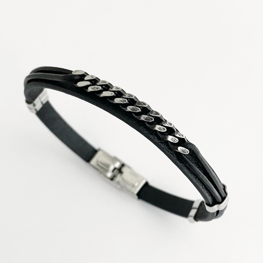 Leather Chain Point Bracelet