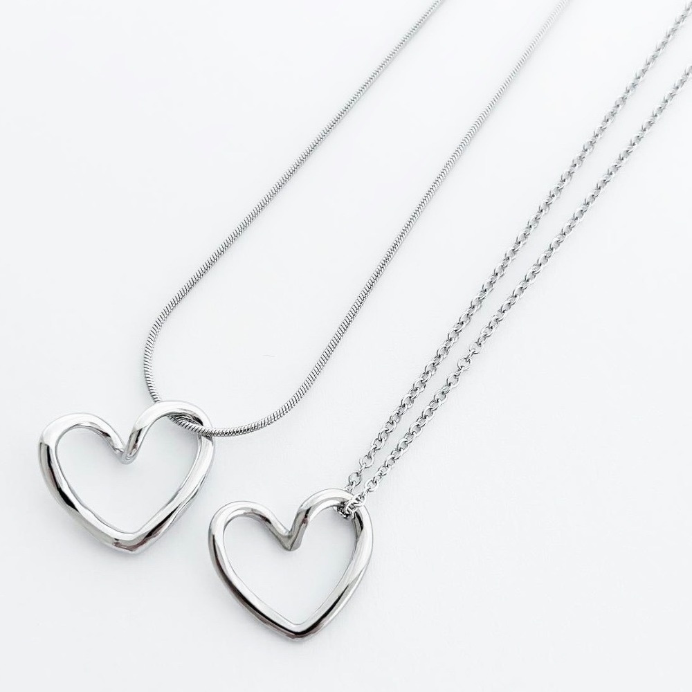Simple heart ring necklace