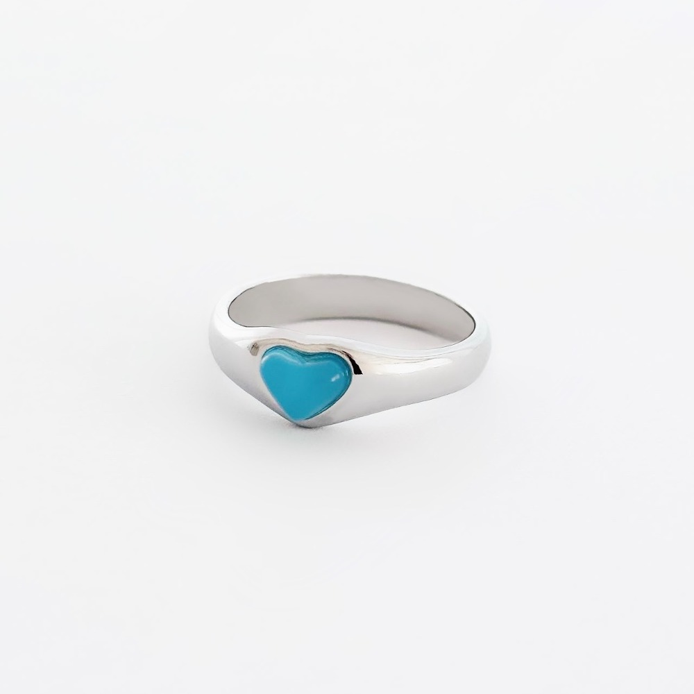 Blue Pudding Pastel Heart Ring
